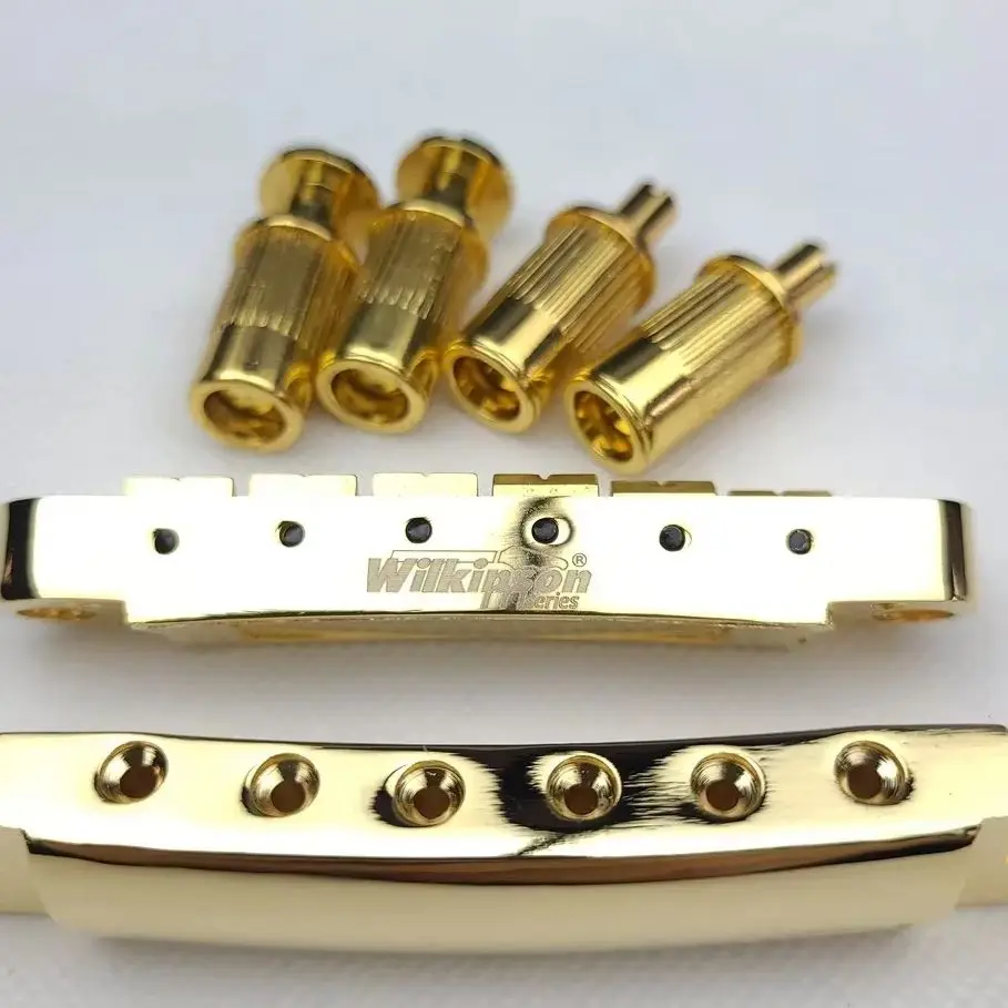 

Электрогитарный бридж Wilkinson Gold Tune-O-Matic для гитар LP и SG, WOGT1+WOGB2, золотой