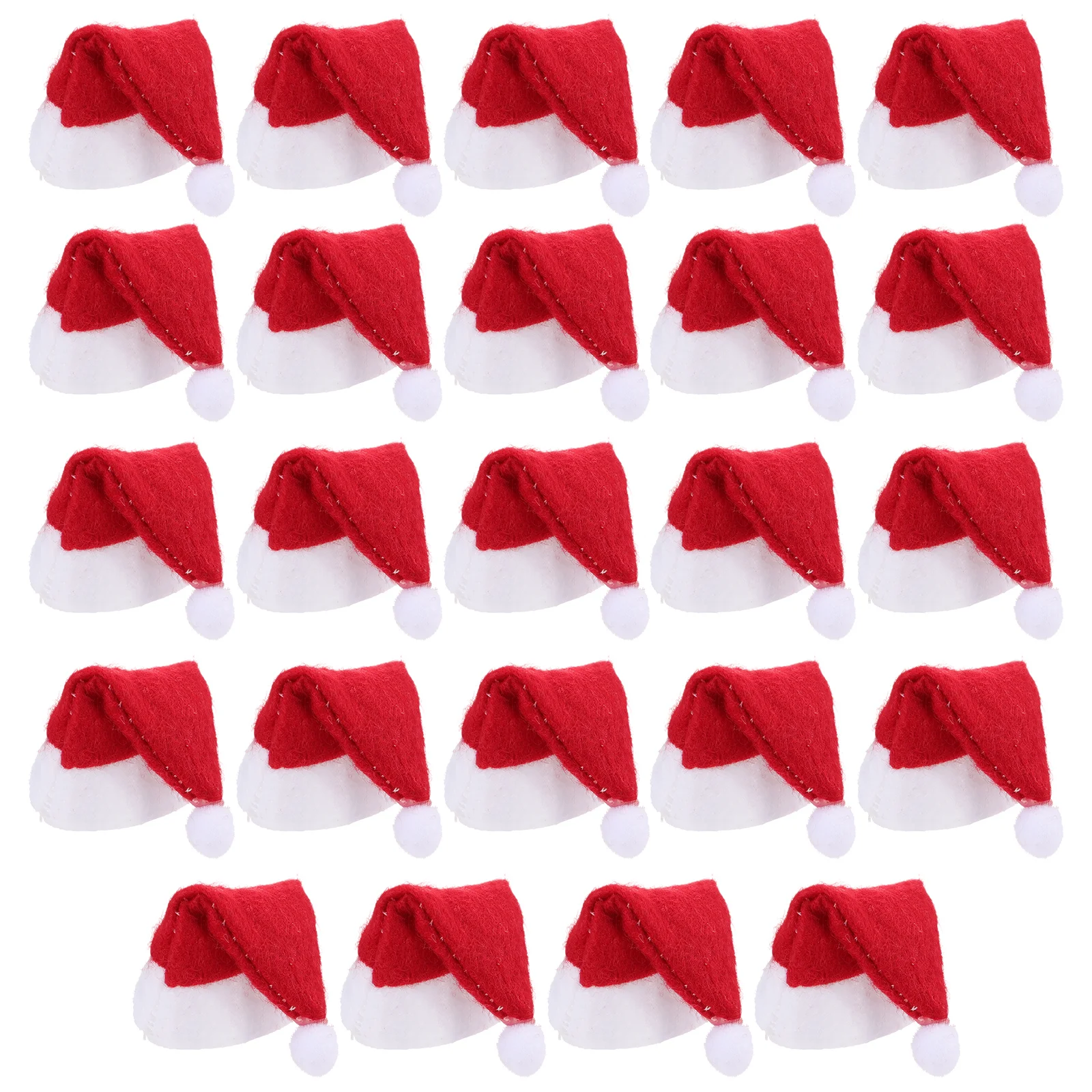 

24 Pcs Christmas Lollipop Hat Small Santa Decoration Xmas Party Accessories Fudge Hats Festive Claus Cap Non-woven Fabric