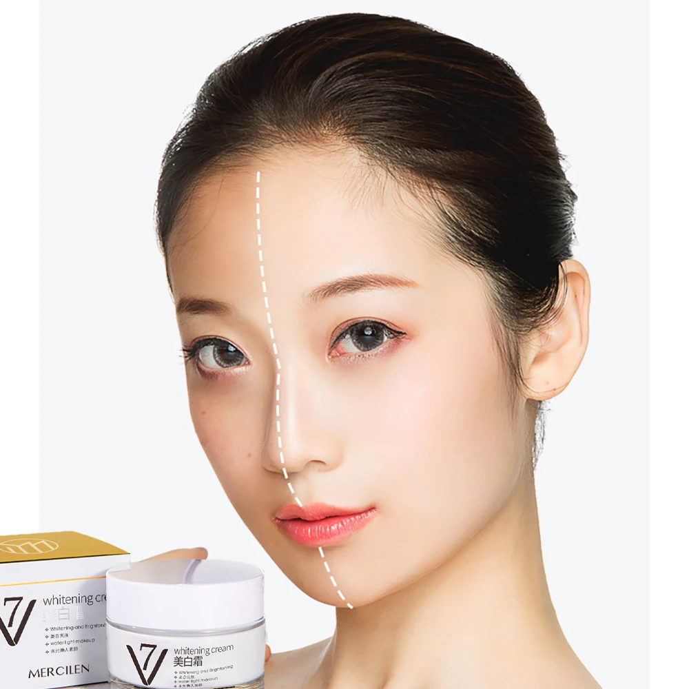 V7 Whitening Natural Cream Moisturizing Lazy Base Cream Brighten Skin Rejuvenation Elastic Skincare Women's Beauty Face Cream