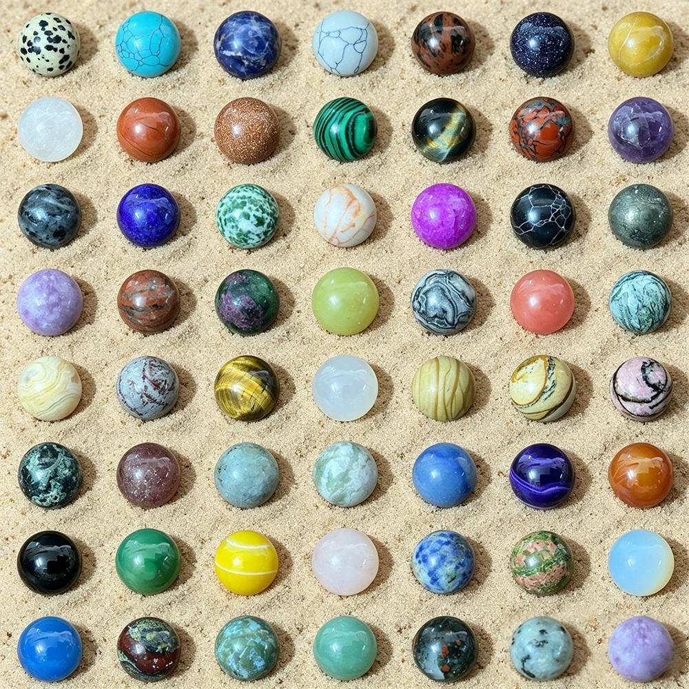 S3-1 Natural Stone Balls, Mixed Semi Precious Round Crystal Gemstone, Random Assortment for Reiki Healing