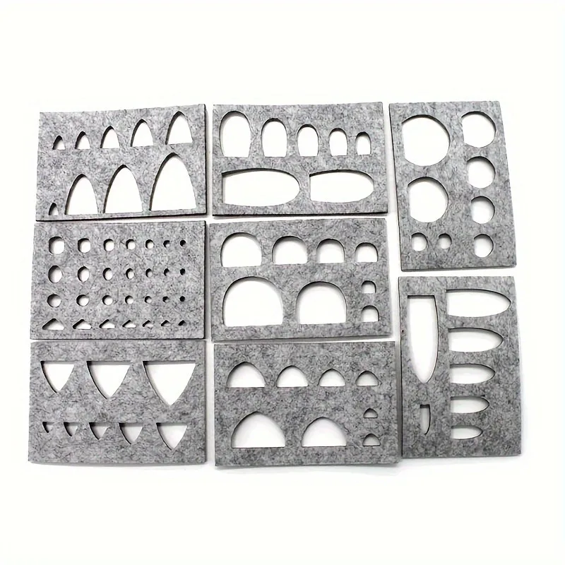 8-Piece Wool Felt Felting Molds Set High-Quality Needle DIY Stencil for Applique Handicraft Shaping Felting Molds and Creative
