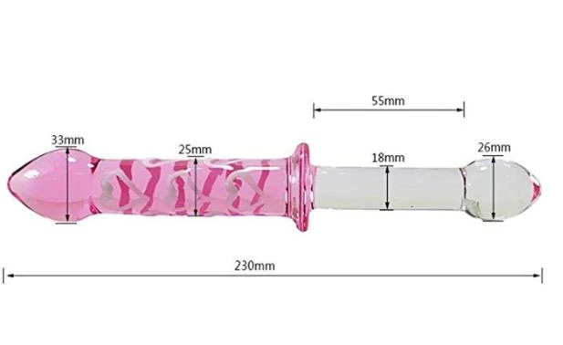 Anal Beads Pink Heart Butt Plug Glass Dildo Vaginal and Anal Stimulation Anal Plug Toys for Women