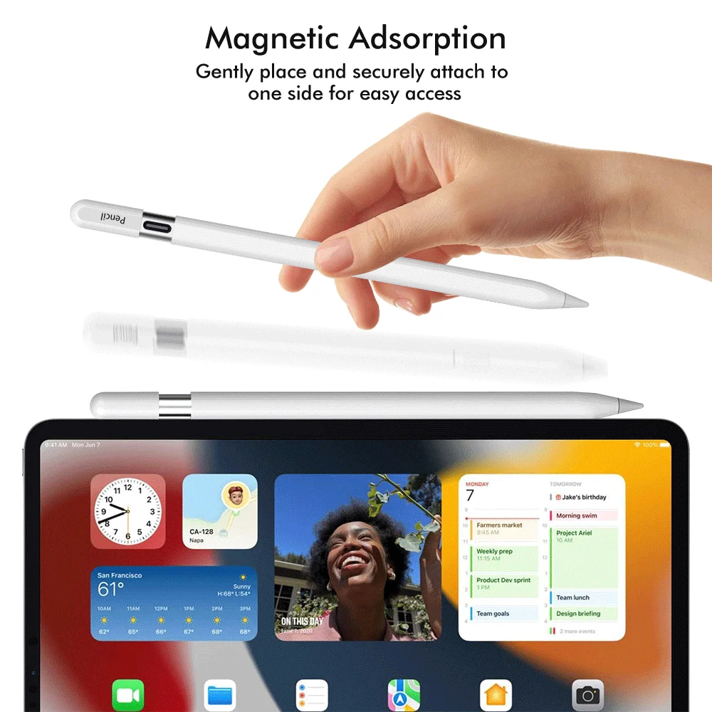 قلم تابلت لجهاز iPad Pro 11 12 Mini لأجهزة Apple Pencil Pro iPad Air M2 M3 M4 3rd 4-11th قلم لمس Caneta USB Type C شحن