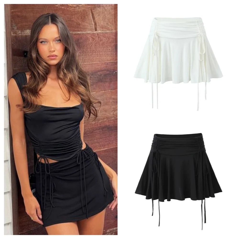 فستان نسائي قصير بطيات، عصري، قصة ضيقة، متعدد الاستخدامات، برباط لفصل الربيع، جديد، 2024 #1
