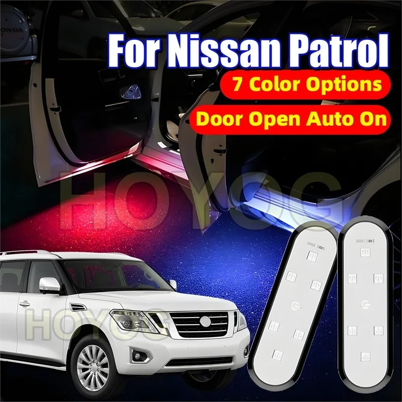 Fit for Nissan Patrol 2010-2026 USB Rechargeable Wireless LED Car Door Light featuring Automatic On/Off for Puddle Lighting