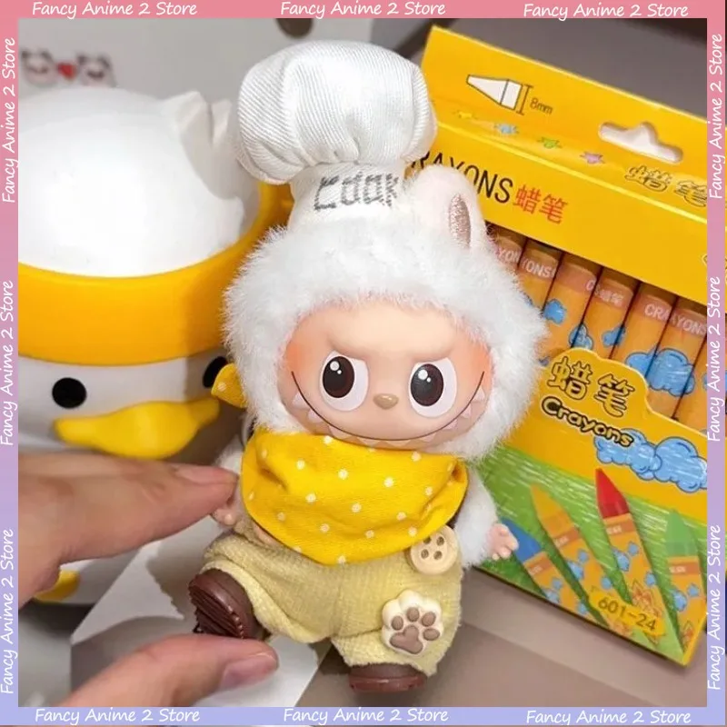 

Для Mini Labubu 4,0, плюшевая кукла, шляпа шеф-повара, брюки, нагрудник, туфли, комплект из 4 предметов, наряд для любви, плюшевая кукла, модные аксессуары «сделай сам»