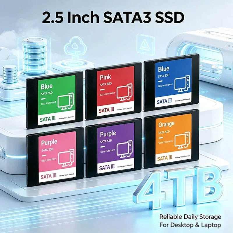 2026 New Original 2.5 Inch SATA3 SSD Internal Solid State Drive 500GB 1TB 2TB 4TB Hard Disk Solid State Drive for Laptop Desktop