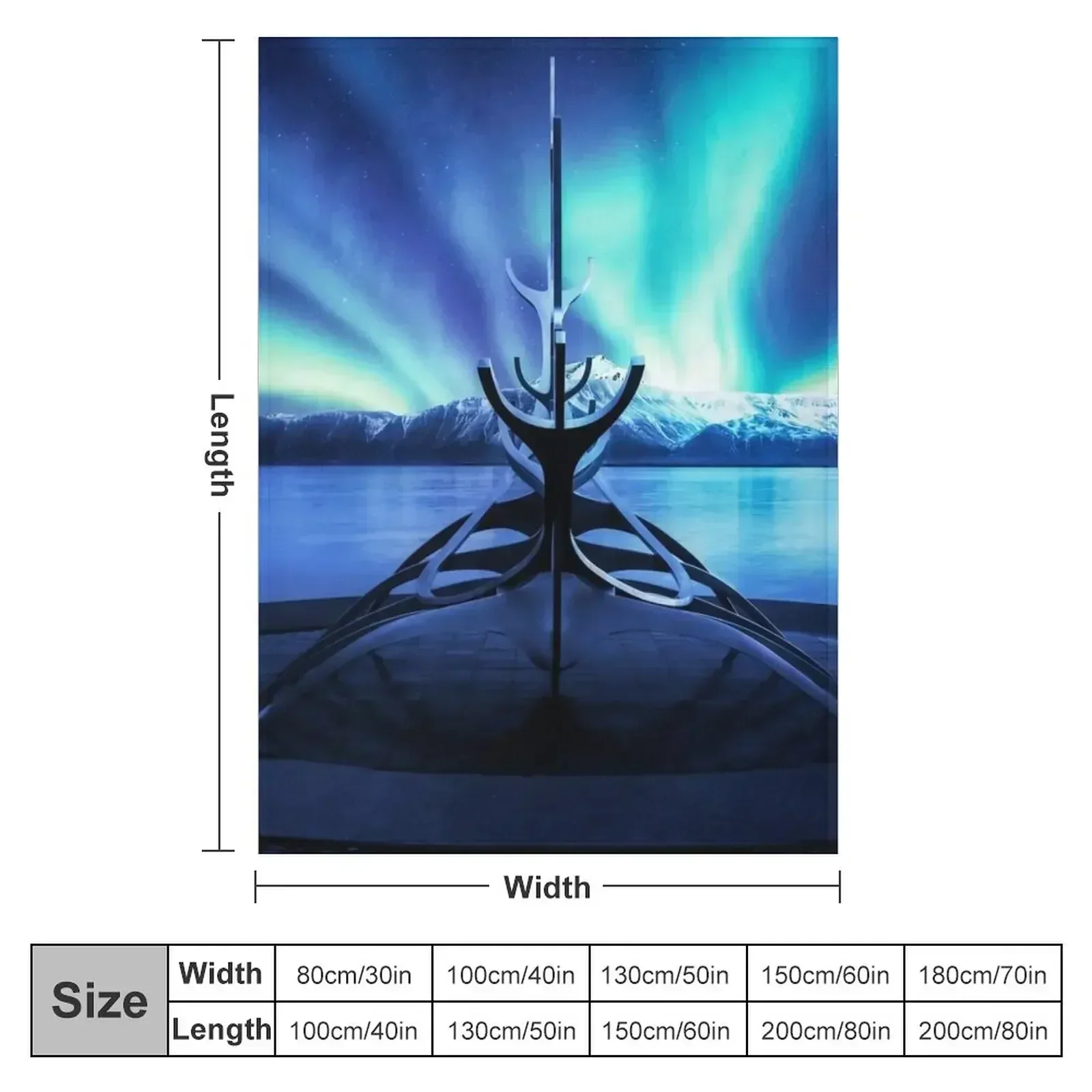 Northern Lights at Sun Voyager Iceland Throw Blanket Decorative Throw Flannel decorative Sofa Quilt blankets ands Blankets