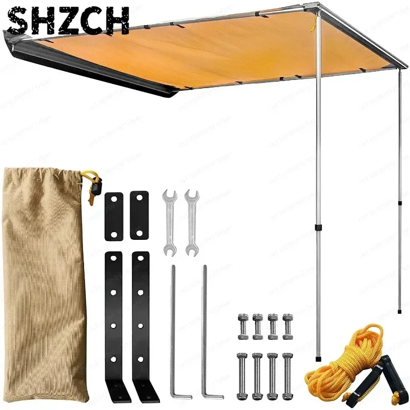 1.6x2.5M  Car Side Awning Roof Retractable Canopy Car Side Account External Waterproof Sunshade for Outdoor Off-Road Expansion