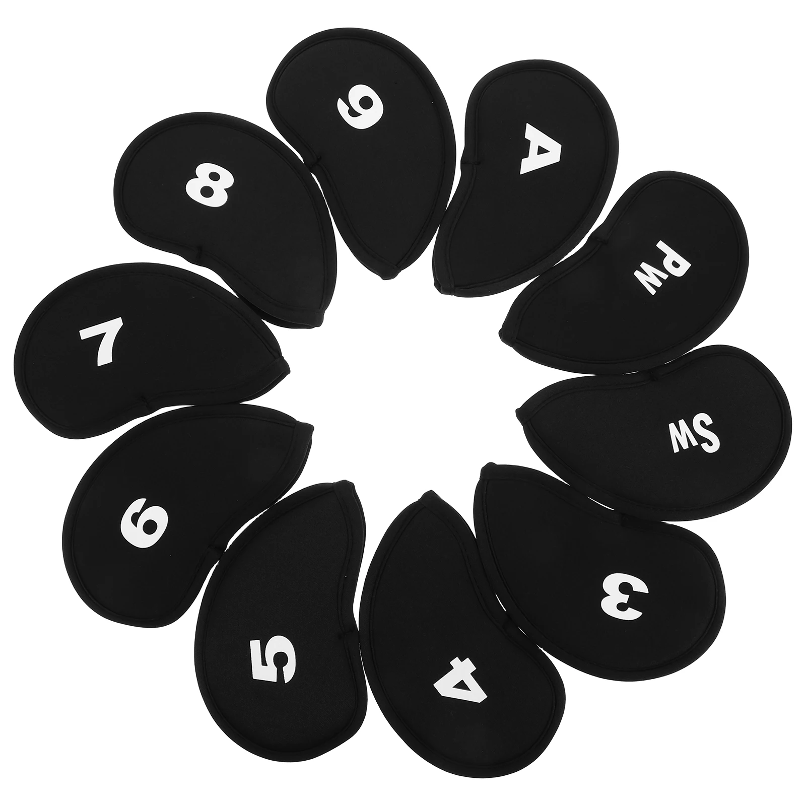 

10 Pcs Club Headcovers Thickened Fabric Iron Protectors Replacement Cloth Durable Design Numbered Sports Accessories Golf Lovers