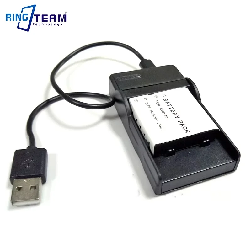 CNP-40 NP-40 Battery & USB Charger for Casio Cameras EX FC150 FC100 Z30 Z40 Z50 Z55 Z57 Z100 Z200 Z300 Z450 Z500 Z600 Z700 Z750