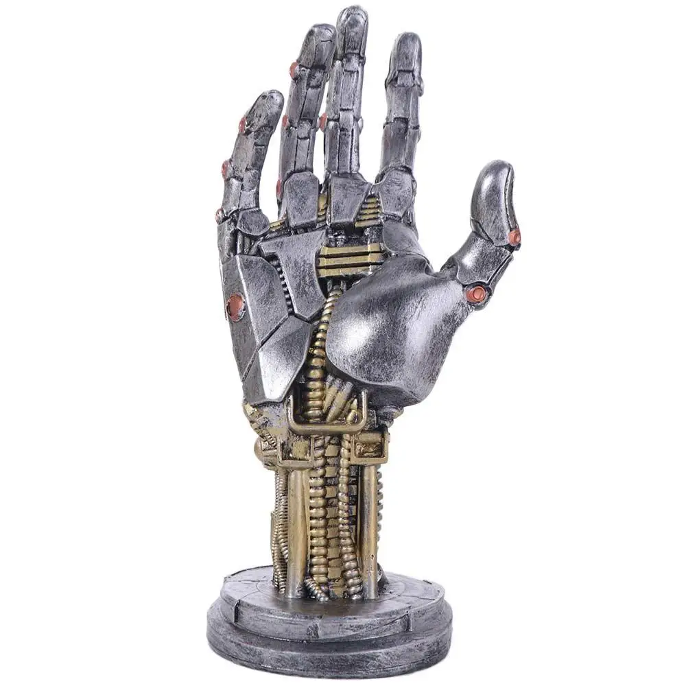 Hars Cyberpunk 3D-geprinte standaard Zintuiglijk speelgoedmodel Gesimuleerde robot Handsculptuur Ornamenten Beeldjes Mechanisch handstatief