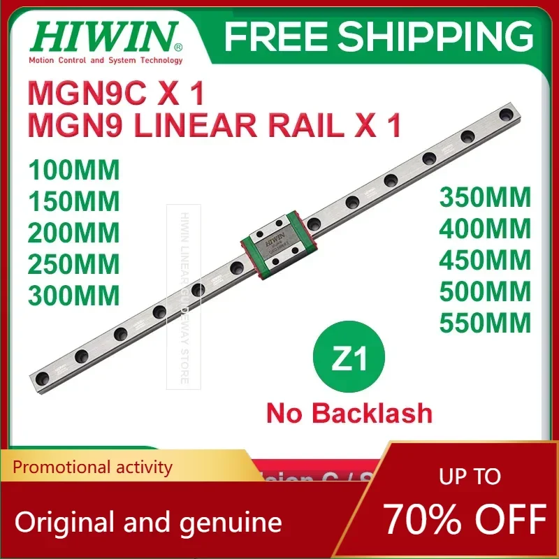 HIWIN MGN9C Z1 100 150MM 200 250 300 350 400MM 450 500MM 550MM HIWIN MGN9 Linear Guide Rail+HIWIN MGN9C Z1 Block