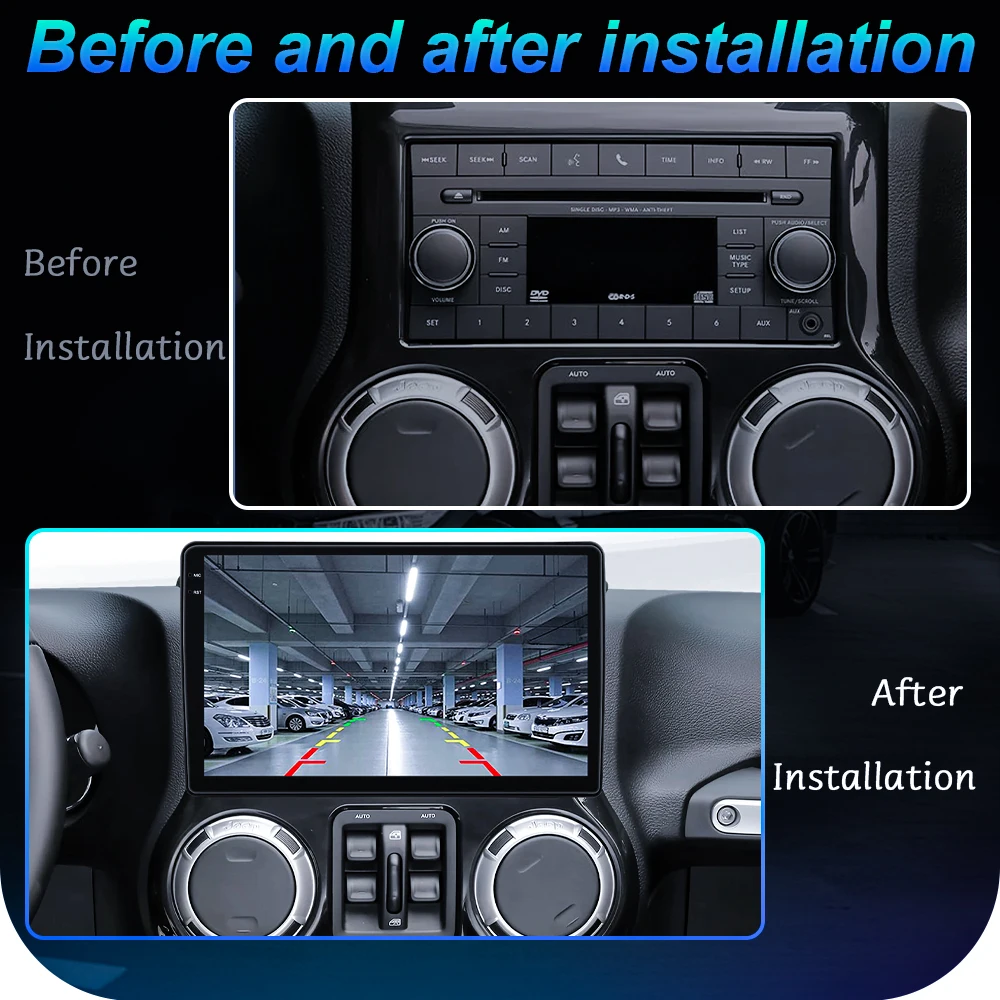 Android Auto Carplay For Jeep Cherokee Compass Commander Wrangler 300C Dodge Caliber Liberty 2009-2012 Car Radio Bluetooth 2 Din