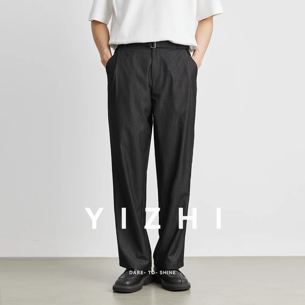 

Fashion Men's Pants Summer New Straight Casual Suit Pants Korean Slim Loose Breathable Wide Leg Pants Work Nine Point Pants 3XL