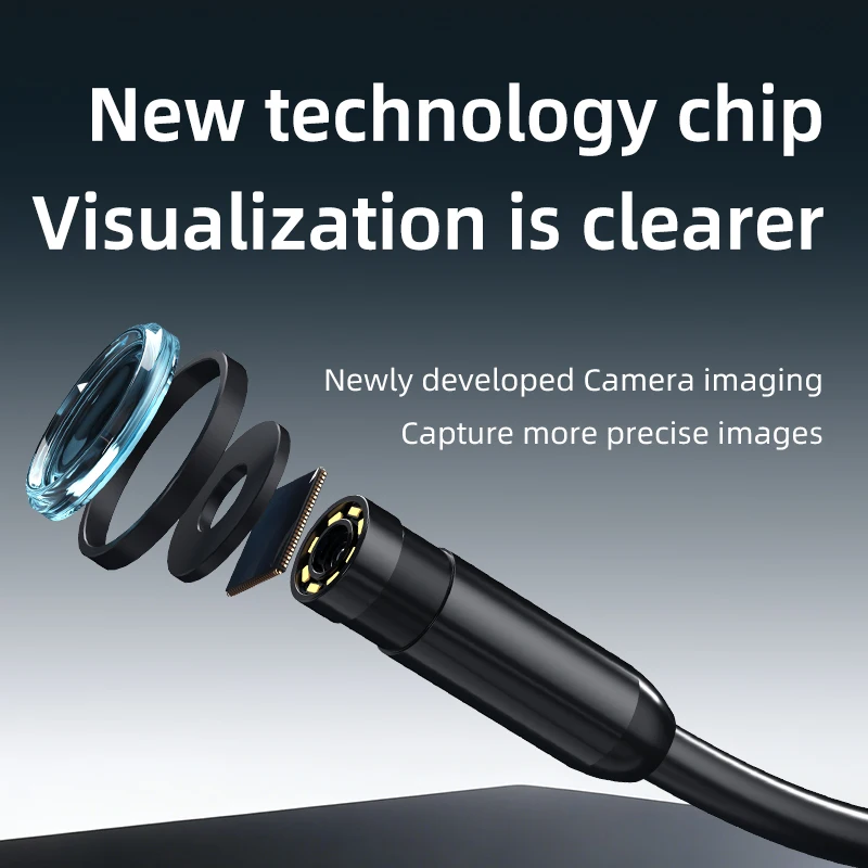 Endoscope Camera 1080P HD Borescope with 8 LED Lights 8mm Inspection Camera for iOS Android Samsung