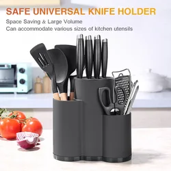 Knife Holder Stand for Knives Multi-Function Plastic Stands for Cutlery Utensil Inserted Block Storage Tank Kitchen Accessories