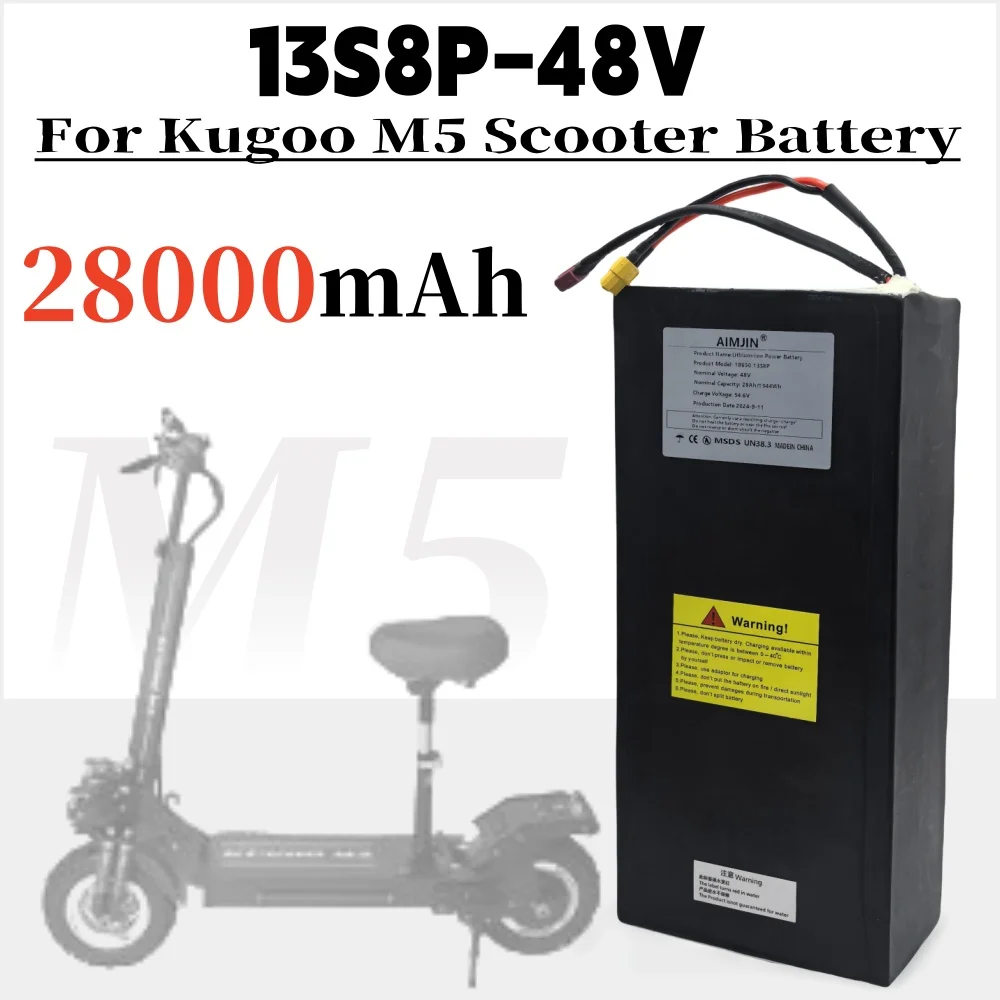 For Kugoo M5/M5Pro/MaxSpeed 48V 28000mAh Folding Electric Scooter 18650 13S8P Battery Pack