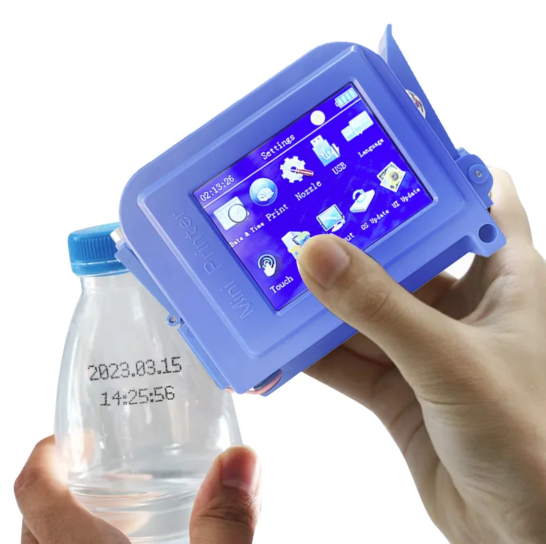 MULLIZE 27 language 12.7mm Touch Screen QR Bar Batch Code Date Logo Expiry Label Portable Handheld Thermal Inkjet mini Printer