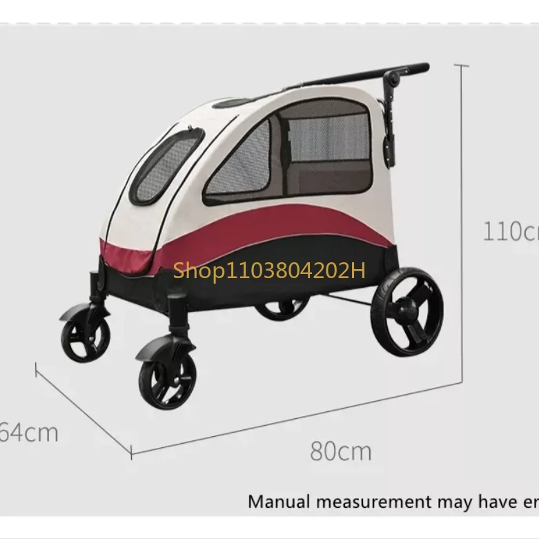 Custom New Design Pet Carts Folding Travel Pet Stroller Dog Carrier Luxury Dog Trolleys For Large Medium Dogs