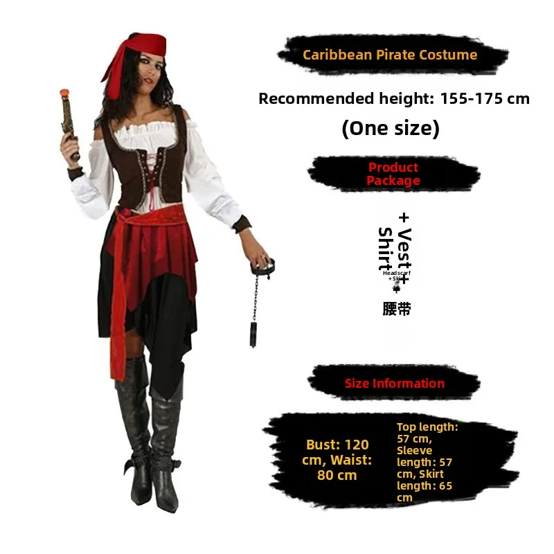 Adult Pirate Costume for loween ow Cosplay Traditional Hanfu Women's Clothing Stage Performance Qing Dynas Pirate Lady