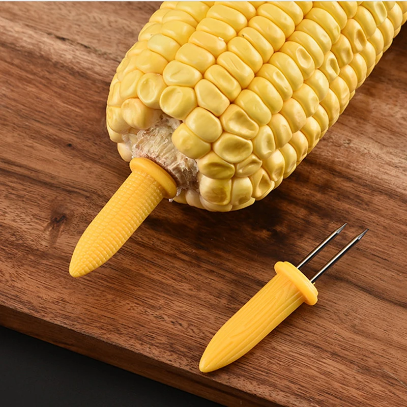 

12pcs Corn Cob Twin Prong Holders Set Stainless Steel Skewers Bbq Corn Holder Kitchen Tool Barbecue Supplies