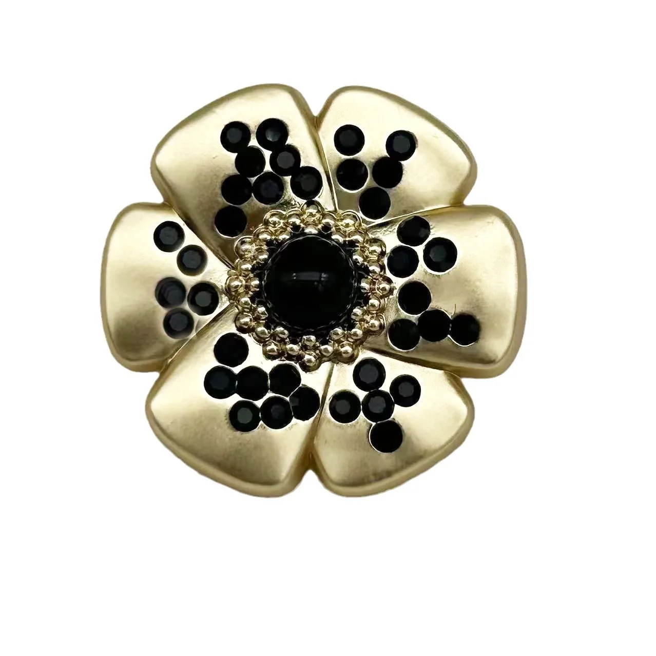 10PCS/Lot Autumn Winter New Designer's Flower Metal Diamond Button For Weed Sweater Knit Jacket Decorative Buttons Carfts