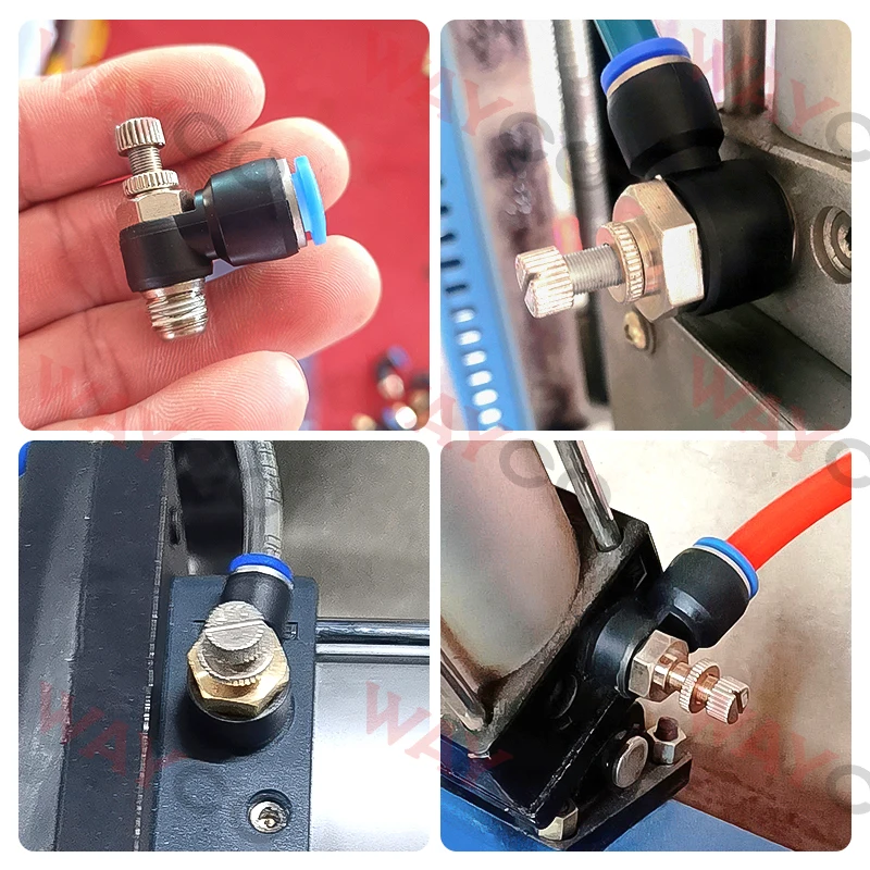 4PCS Pneumatic Flow Regulator Air Manual Speed Controller Throttle Valve Fitting 4mm 6mm 8mm 10mm 12mm M5 1/8 1/4 3/8 1/2 Thread
