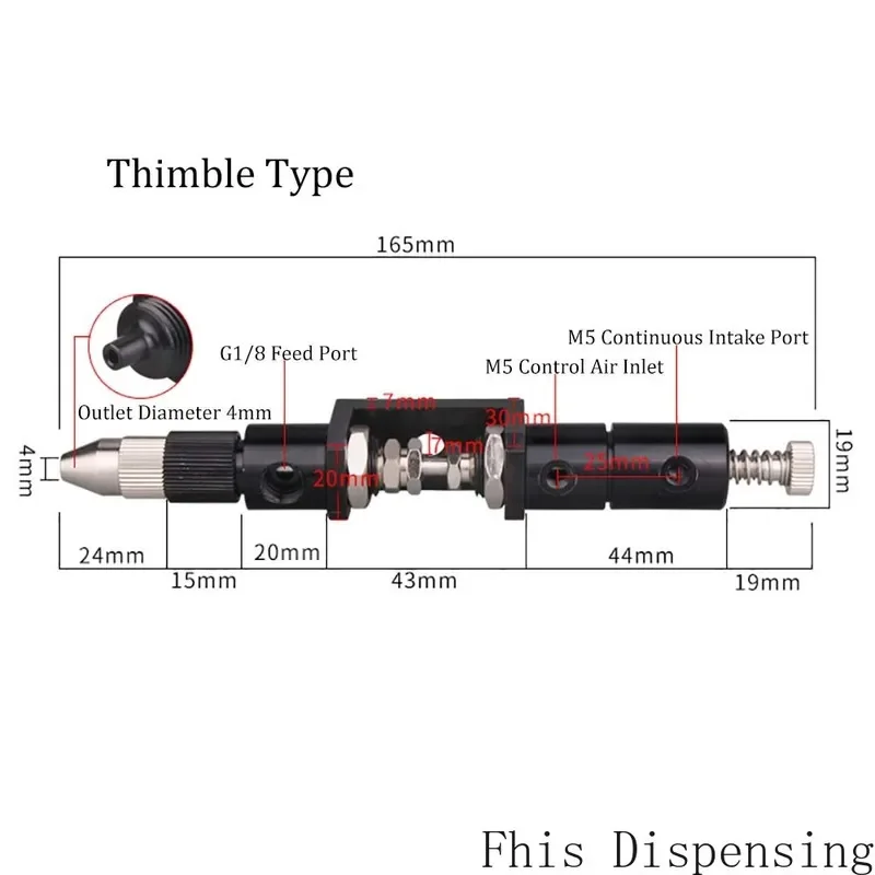 Double Acting Thimble Type Suction Dispensing Valve Special Pneumatic Rubber Valve for Audio Horn and Electronic Appliances