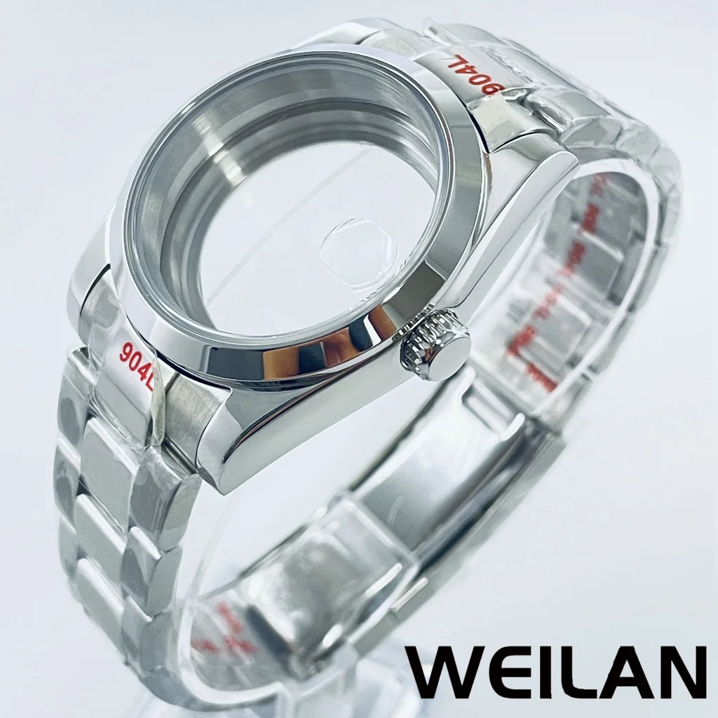 36mm 40mm Silvery NH34 NH35 NH36 NH38 NH39 NH70 NH72 ETA2824 PT5000 Polish Watch Case Top Waterproof Sapphire Crysta