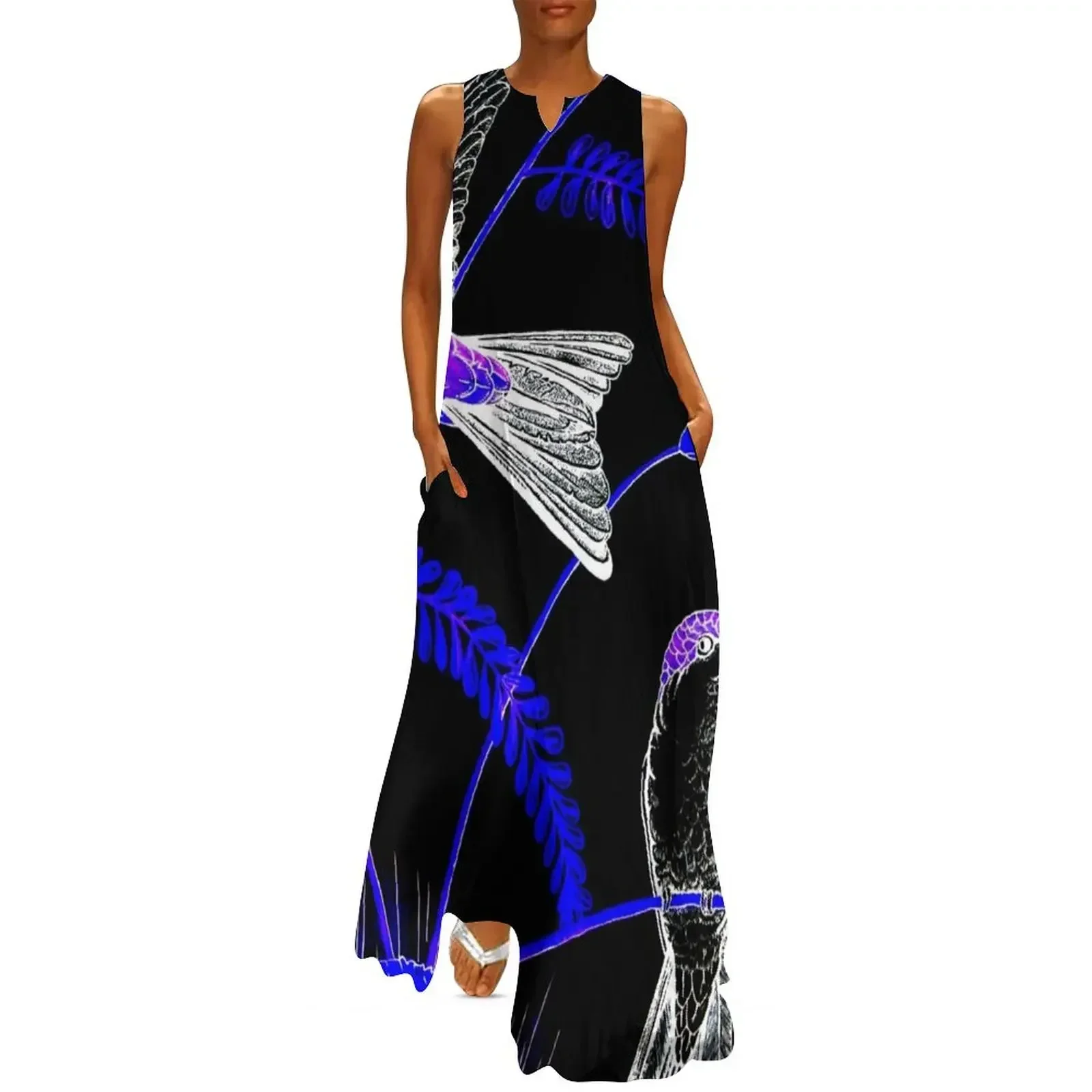 

Mid-Night Humming Bird Long Dress dresses summer woman 2025 Casual dresses Long dress woman long sleeve dresses Dress