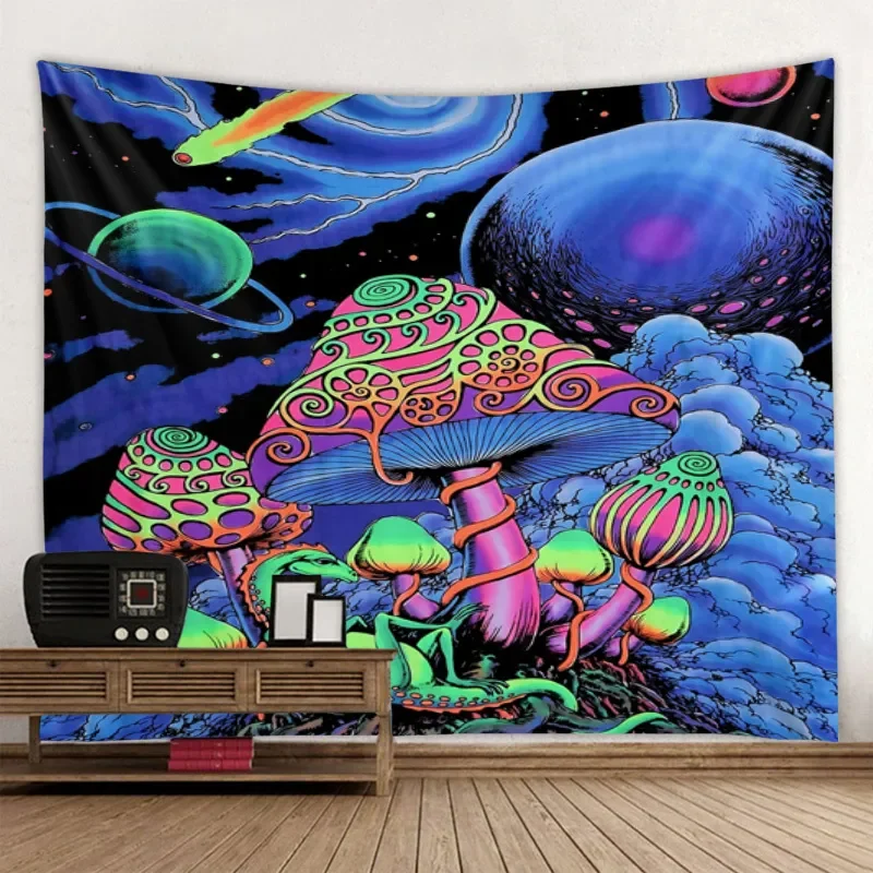 Tapestries Home Decor Art Mural Tapestry Psychedelic Mushroom Background Cloth Wall Decorative 221006