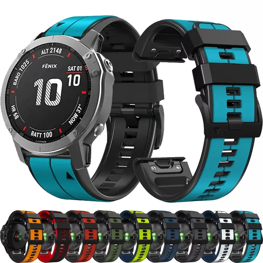 

For Garmin Fenix 7X 7 Pro 6 6X Pro 5X 5 Plus Sapphire Solar Watch Strap Bracelet Quick Release 26mm 22mm Silicone Band Wristband