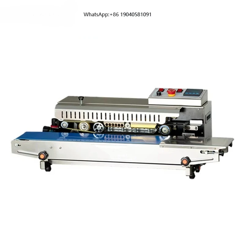 SF150N Stainless Steel Continuous Band Sealer Grain Cereal Bean Dry Goods Intelligent Temperature Control Bag Sealing Machine