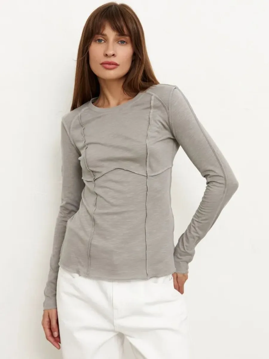 

Blubelle Splice Slim Fit Long Sleeve Women T-shirt Spring Summer Fashion Chic Half Turtleneck Basic T Shirt Streetwear Tees