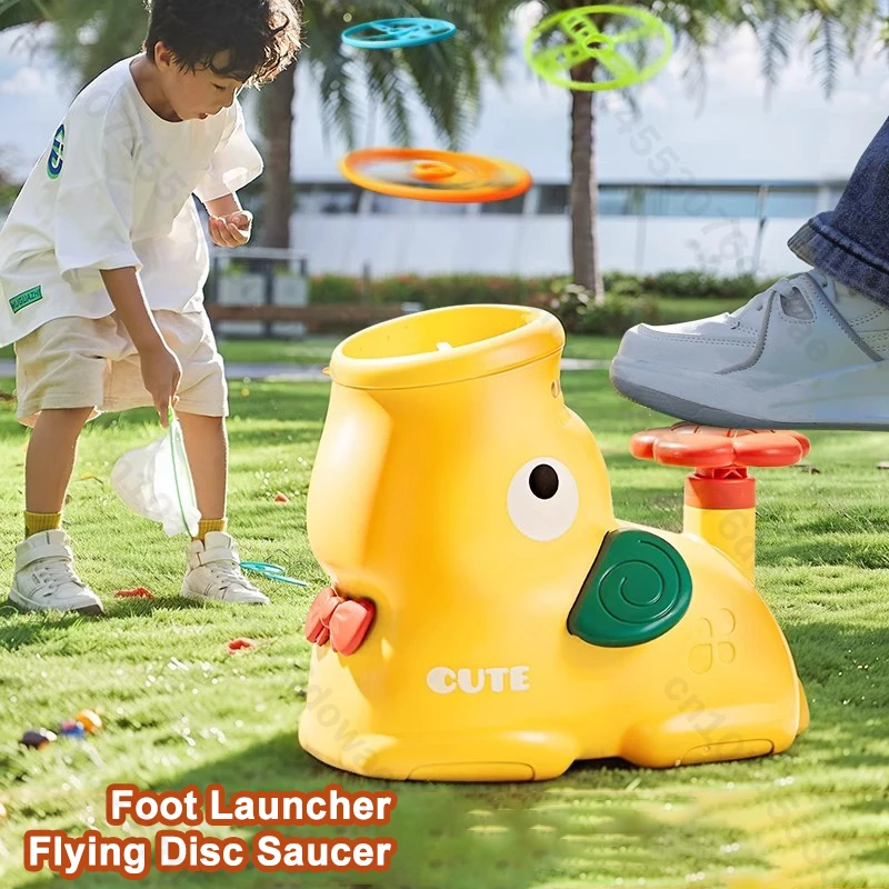 Air Launcher Toy Flying Disc Saucer Outdoor Soaring Flying Foot Launcher Kids Jump Sport Games Toys for Kids Boy Christmas Gifts