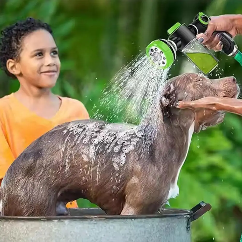 خرطوم الضغط فوهة بندقية رغوة 8 في 1 جت بندقية رذاذ موزع الصابون حديقة سقي الحصان الكلب الحيوان أداة غسيل السيارات دروبشيبينغ #4