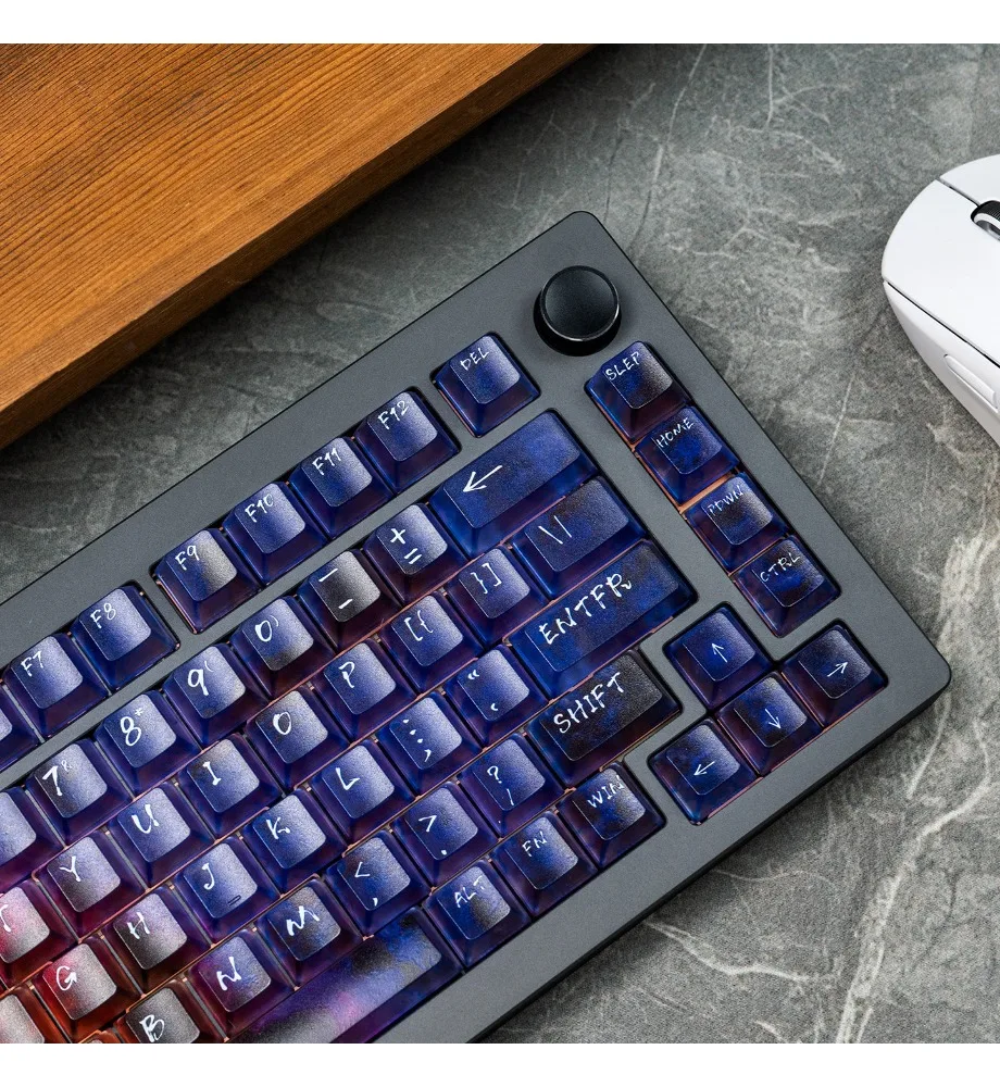 Five-sided fog transparent ai3D pad printing 119 keys original factory suitable wooting mechanical keyboard neon gradual change