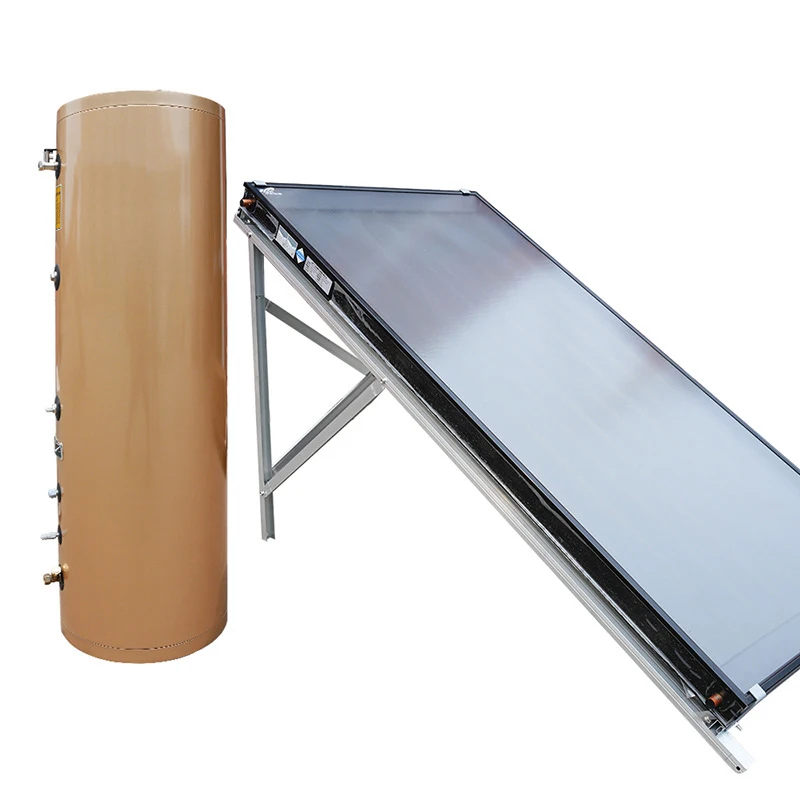 JRQ-01 2 Sq.m 3 Sq.m 300L 66-72h Heat Retention Titanium Blue Coated Copper Pipe Flat Plate Solar Collector for