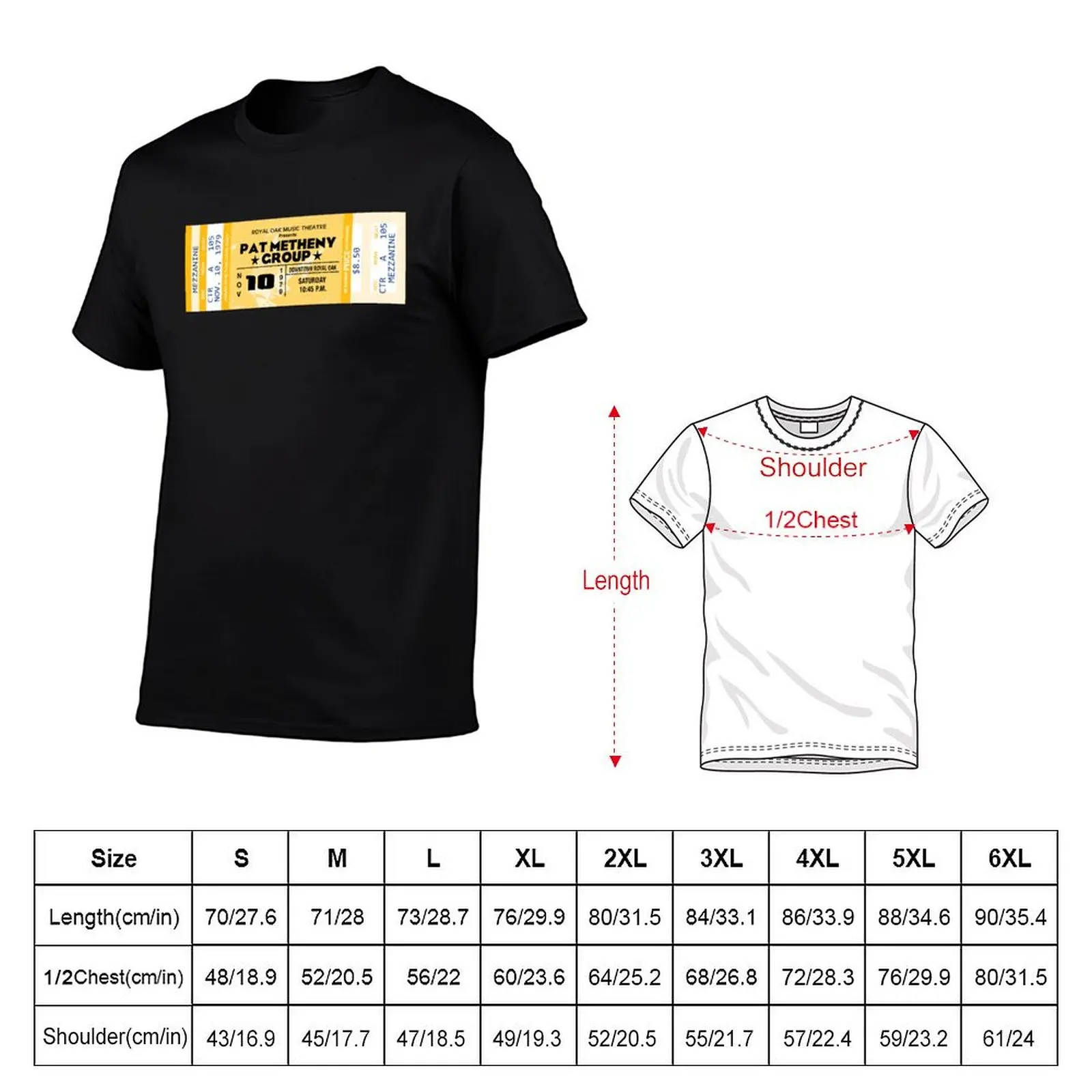 CLASSIC ROCK CONCERT TICKETS - PAT METHENY T-Shirt oversize t-shirts man sports fans t shirts for men pack