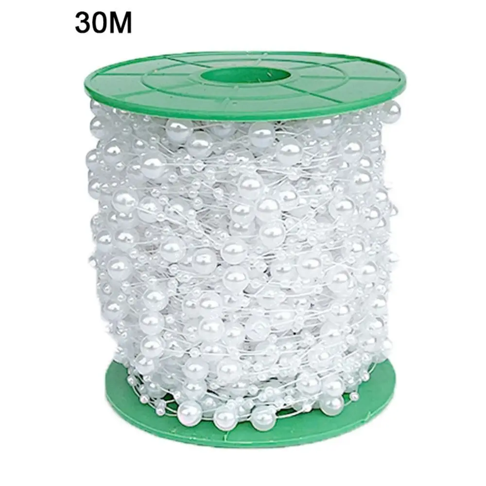 30meters Crystal Beads Line Round Fishing Line Pearls Chain Pearl Diy Dress Sewing Wedding Christmas Tree Decor Costura Beads