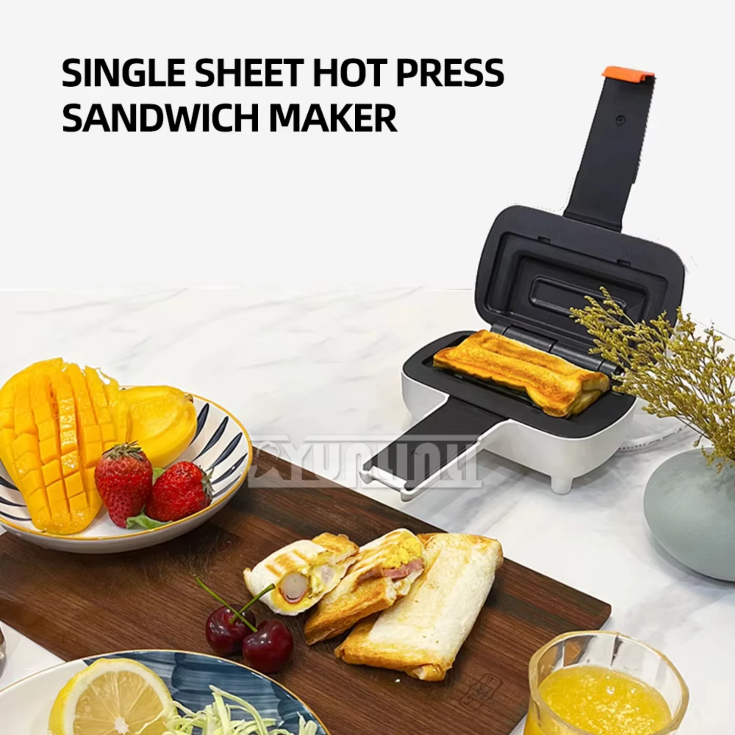 

Household Sandwich Maker Panini Mini Toaster Breakfast Machine Multifunctional Double-sided Heating Bread Machine