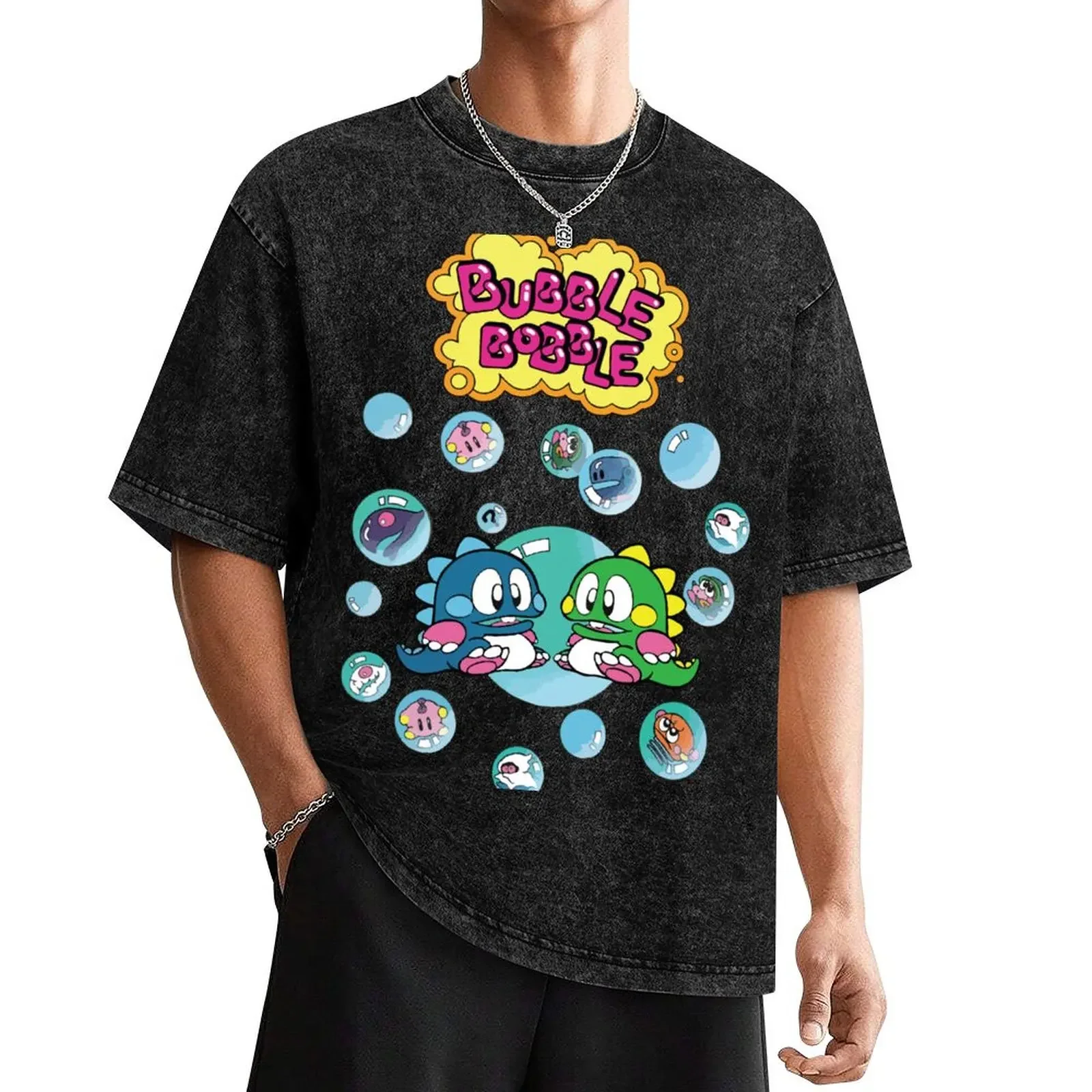 Bubble Bobble T-Shirt anime stuff shirts graphic tees hippie clothes heavy weight t shirts for men