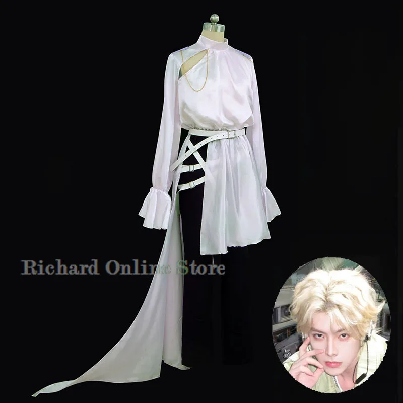 Alien Stage Luka Cosplay Costume Wig Top Pants Anime Idol Cosplay Role Playing Party Suit Mens Fancy Halloween Carnival Outfit — zdjęcie 3