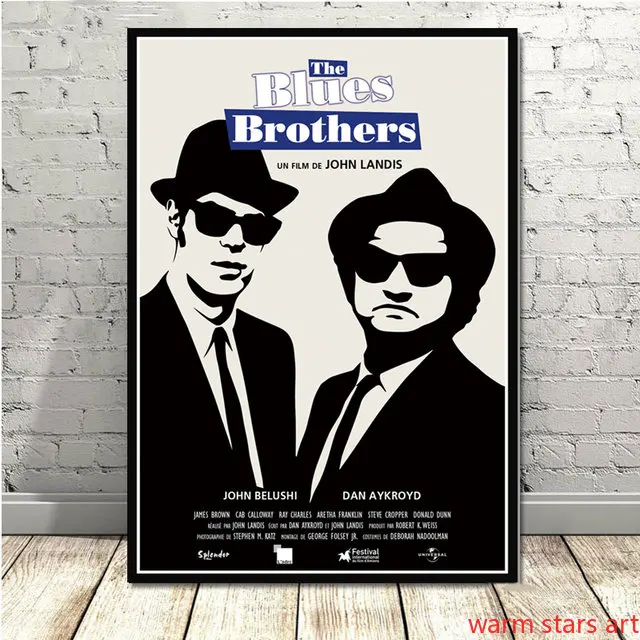The Blues Brothers Vintage Movie Poster 1980 Retro Music Band Art Painting Vintage Canvas Painting Home Room Decor Unframed
