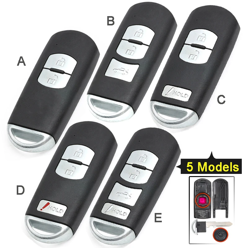 KEYECU for Mazda 3 5 6 CX-5 CX-7 CX-9 Speed 3 Smart Remote Car Key Shell Case Fob WAZSKE13D02 WAZSKE13D01 KR55WK49383