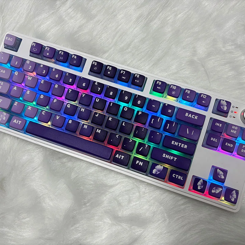 125Key SAX Highly Keycap Dopamine Style Custom Keycap PBT Sublimation Bottom Translucent Keycap Suitable For Mechanical Keyboard