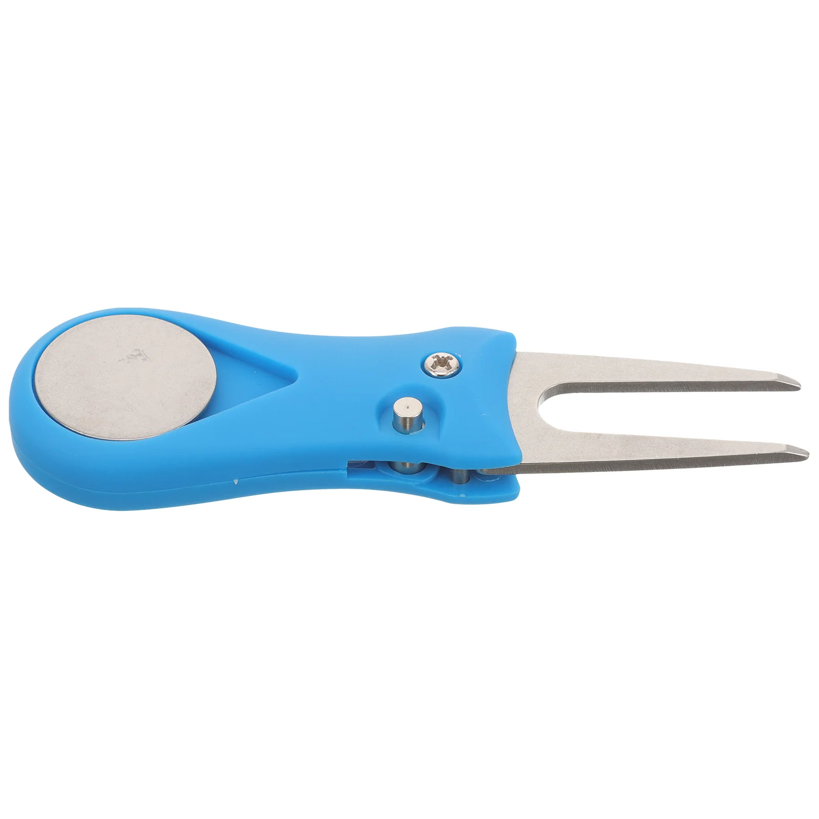 أداة جولف معدنية لإصلاح العشب تتضمن علامة كروية محمولة ومدمجة لملحقات الجولف ذات طرف مدبب ناعم لسهولة الاستخدام طويلة