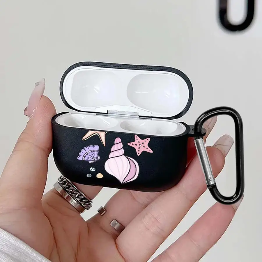 Earphone Cases Cover With Hook Case For Airpods 3 2 Pro2 4 Pro Pro3 1 Pastel Ocean Turtle Stickers