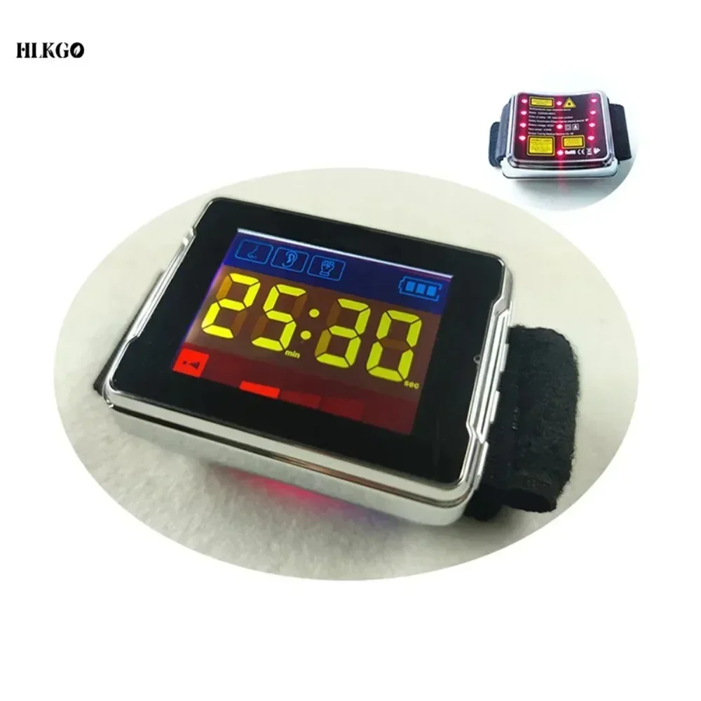 650 Nano Laser Physical Therapy Wrist Watch Semiconductor Nano Laser Therapy Diode LLLT Treatment Hypertension Sinusitis